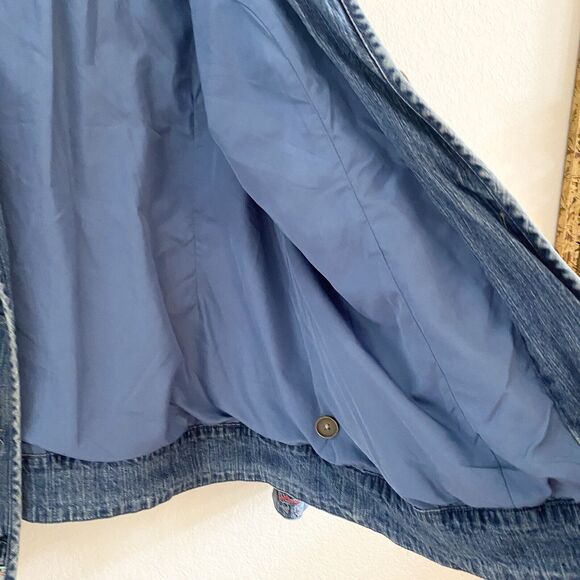 DENIM & CO Stretch Cotton Embroidered‎ Denim Lined Jacket Floral-Size Medium - Picture 8 of 14